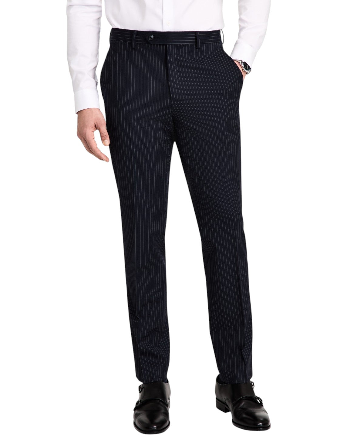 Alfani Mens Slim fit Dress Pants 36 / 30 Navy Blue Striped