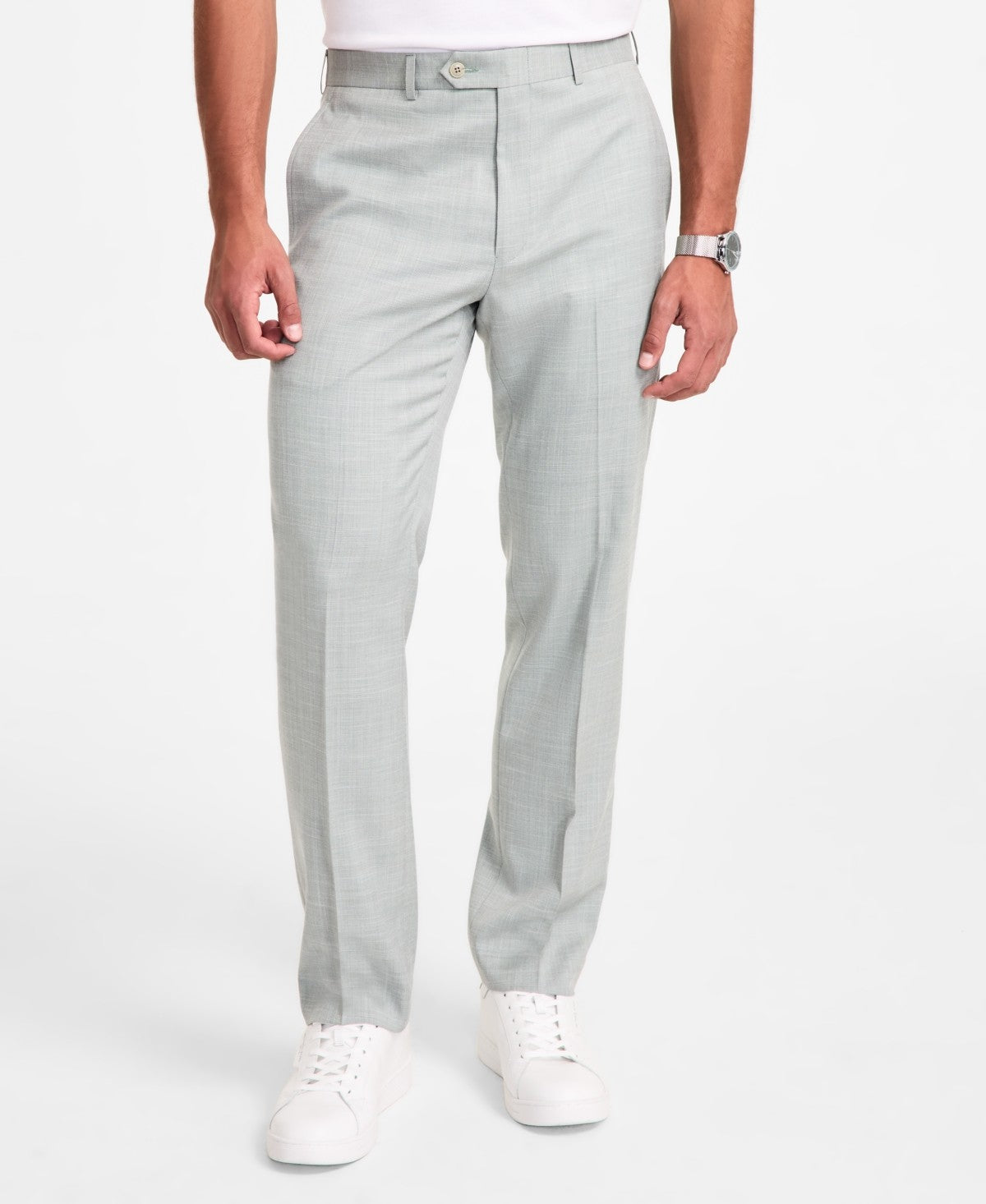Michael Kors Mens Classic fit Dress Pants 38 / 32 Light Green Solid Stretch