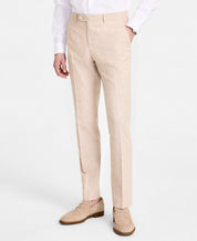 Tommy Hilfiger Mens Modern fit Linen Dress Pants 40 / 32 Tan Beige Solid