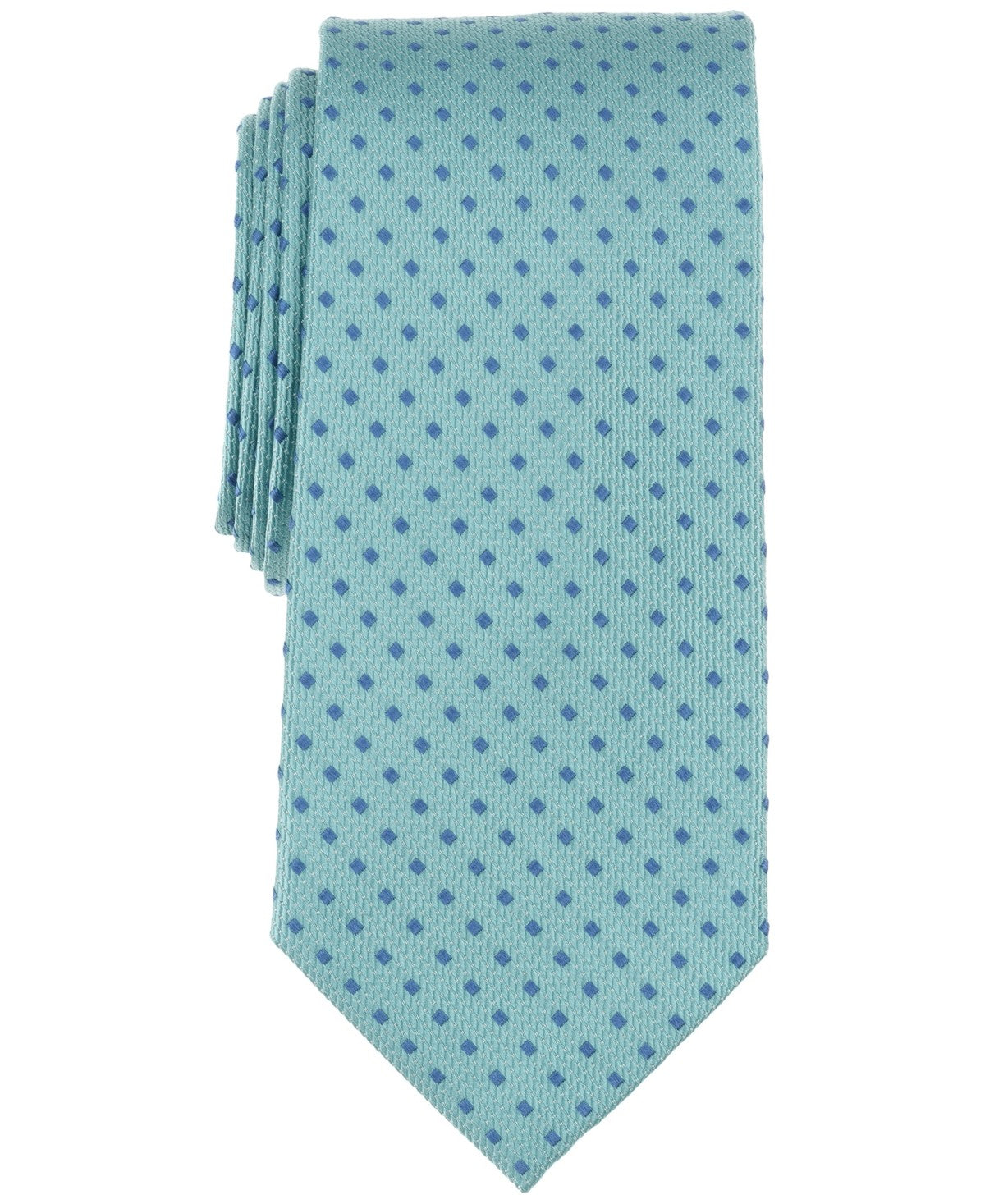 Michael Kors Mens Solana Diamond Pattern Neck Tie Blue Aqua