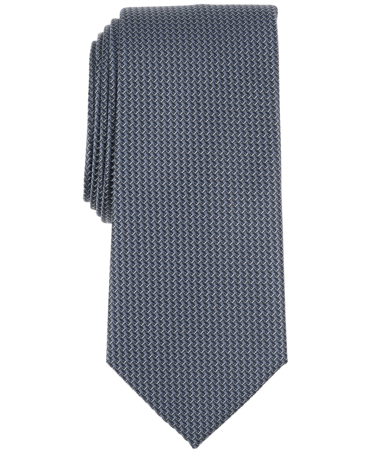 Perry Ellis Mens Sanson Mini-Pattern Neck Tie Black Navy Blue