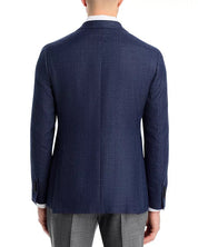 Canali Kei Melange Hopsack Unstructured Regular Fit Sport Coat 44 R Navy Blue