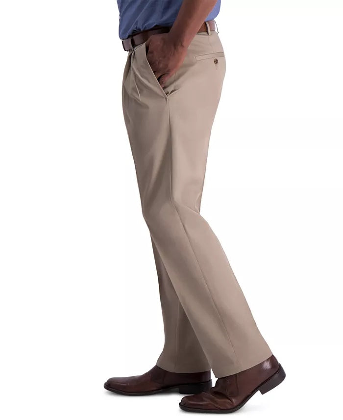 Haggar Mens Classic fit Dress Pants 44 / 29 Medium Khaki Solid