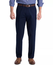 Haggar Mens Straight fit Cotton Dress Pants 38 / 30 Blue Solid