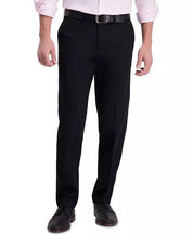 Haggar Mens Straight fit Dress Pants 36 / 32 Black Solid Stretch