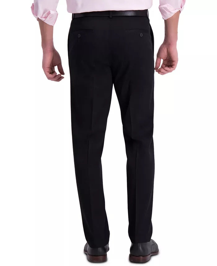 Haggar Mens Straight fit Dress Pants 36 / 29 Black Solid