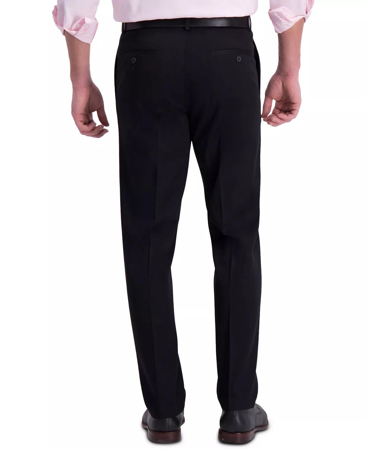 Haggar Mens Classic fit Chinos Pants 36 / 32 Black Solid Stretch