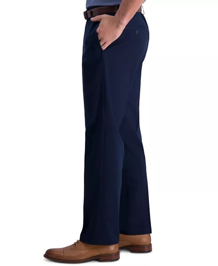 Haggar Mens Straight fit Dress Pants 40 / 32 Navy Blue Solid