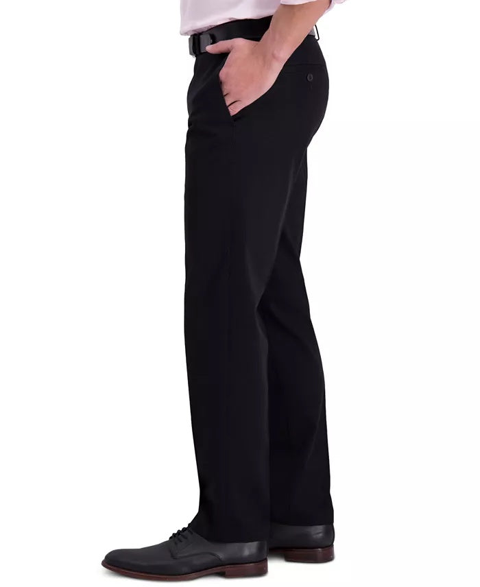 Haggar Mens Straight fit Dress Pants 36 / 29 Black Solid