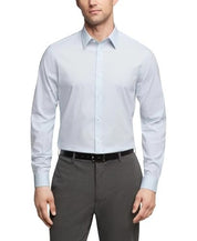 Calvin Klein Mens Regular fit Dress Shirt Medium 15.5 in 34-35 Light Blue Plaid
