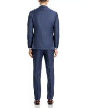 Canali Mens Kei Sharkskin Check Regular Fit 2 Piece Suit 42R / 34W Blue Wool