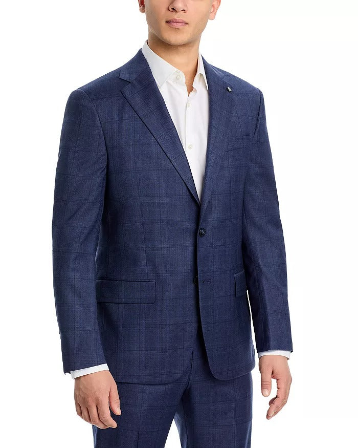 Hart Schaffner Marx Regular fit 2 Piece Suit 40 S / 33 Waist Navy Blue Plaid