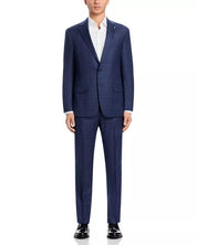 Hart Schaffner Marx Regular fit 2 Piece Suit 40 S / 33 Waist Navy Blue Plaid