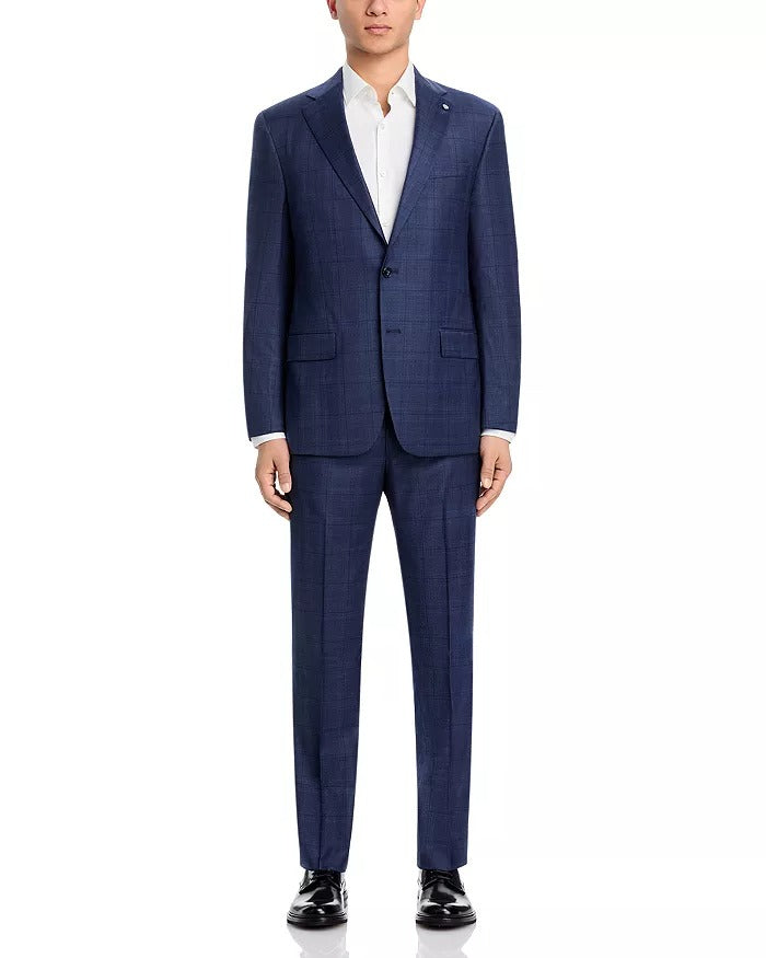 Hart Schaffner Marx Regular fit 2 Piece Suit 40 S / 33 Waist Navy Blue Plaid