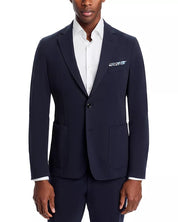 HUGO Boss Hanry Cotton Jersey Slim Fit Unstructured Suit Jacket Blazer 38R Navy