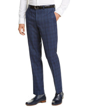 Bar Iii Mens Slim fit Dress Pants 33 / 30 Navy Blue Plaid