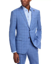 John Varvatos Mens Slim fit Wool Suit Jacket Blazer 42 R Light Blue Plaid