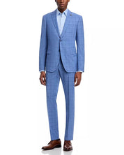 John Varvatos Mens Slim fit Wool Suit Jacket Blazer 42 R Light Blue Plaid