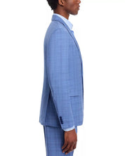 John Varvatos Mens Slim fit Wool Suit Jacket Blazer 42 R Light Blue Plaid