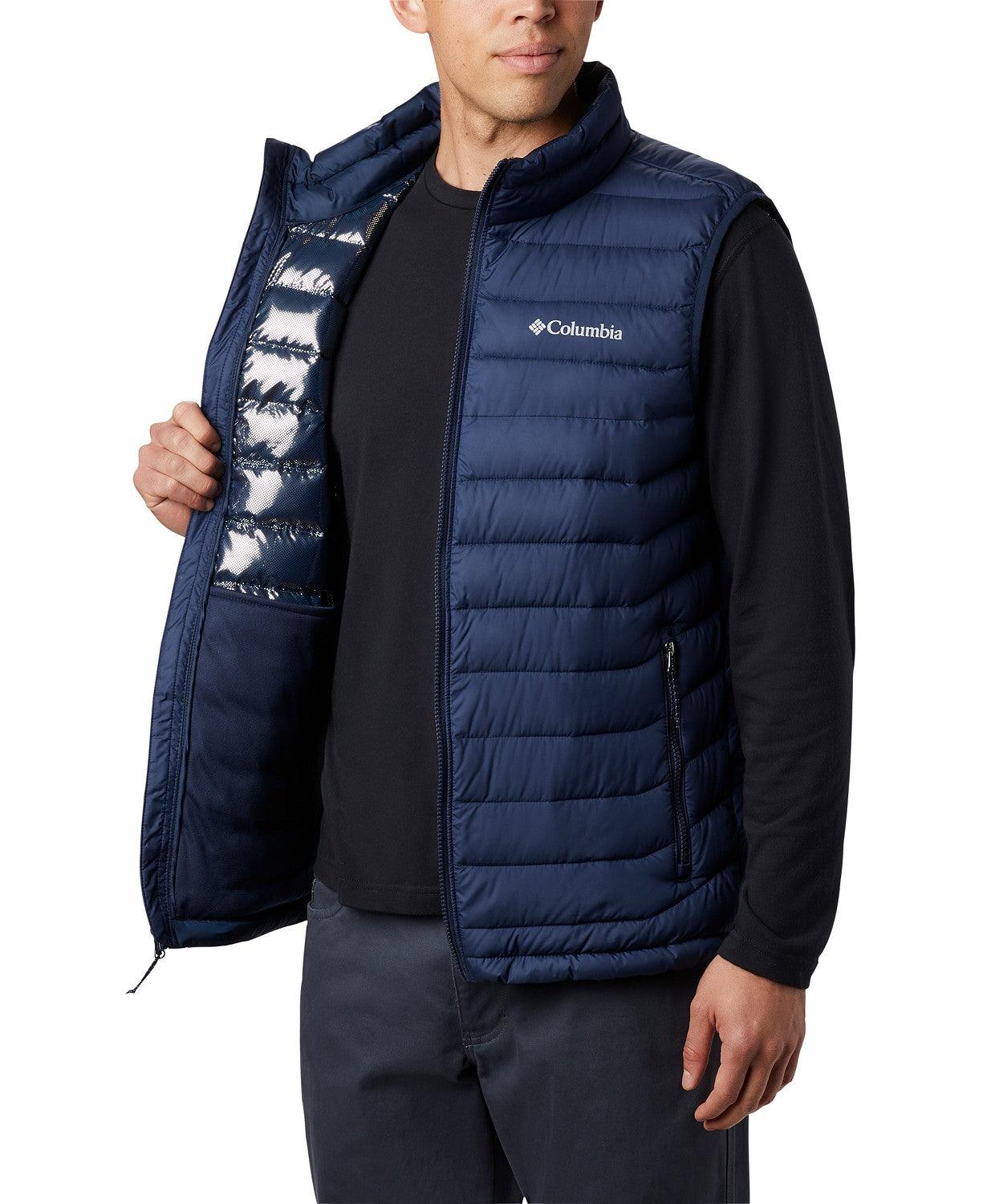 Columbia Mens Puffer Jacket Vest Small Blue Solid