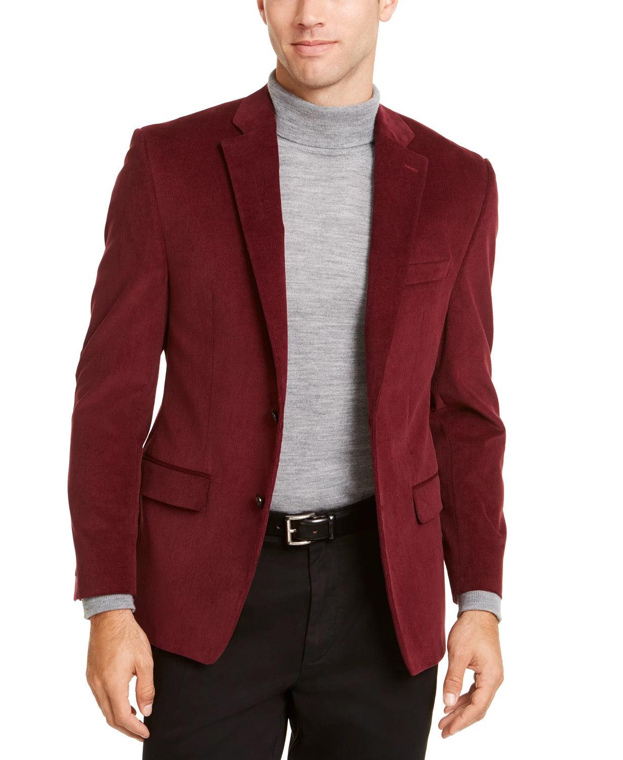 Lauren Ralph Lauren Classic Fit Ultraflex Corduroy Sport Coat Crimson Red 44S