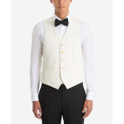 Lauren Ralph Lauren Men's UltraFlex Classic Fit Tuxedo Vest Off White Small