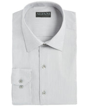 Alfani Mens Athletic fit Dress Shirt Small 14-14.5 32-33 Grey Silver