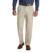 Haggar Mens Classic fit Dress Pants 40 / 30 White Solid