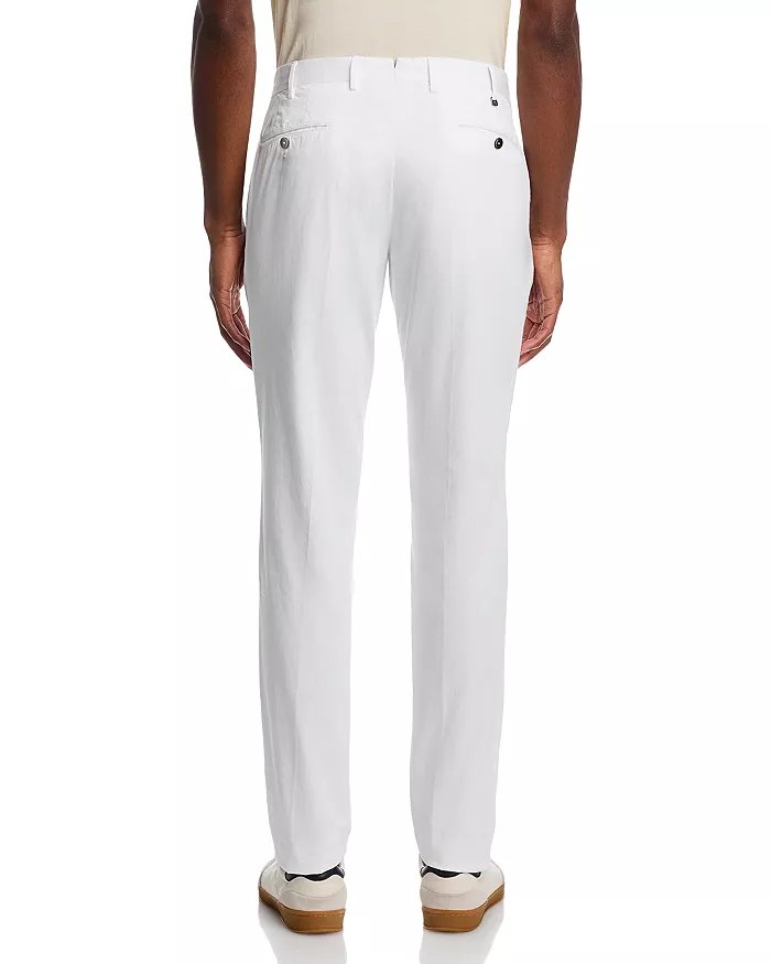 Pt Torino Mens Garment-Dyed Silkochino Slim Fit Pants EU 50 / US 34 White