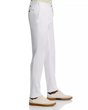 Pt Torino Mens Garment-Dyed Silkochino Slim Fit Pants EU 50 / US 34 White