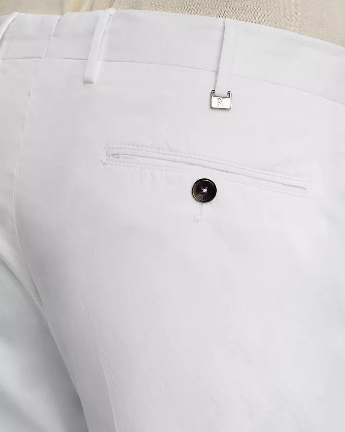 Pt Torino Mens Garment-Dyed Silkochino Slim Fit Pants EU 50 / US 34 White