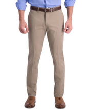 Haggar Mens Slim fit Dress Pants 34 / 29 Beige Solid Stretch