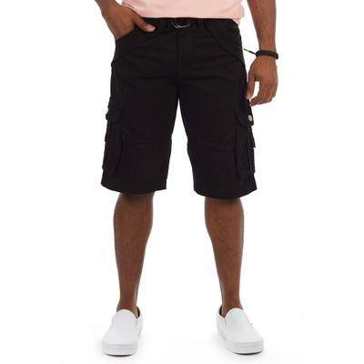 X Ray Mens Belted Double Pocket Cargo Shorts Black 34