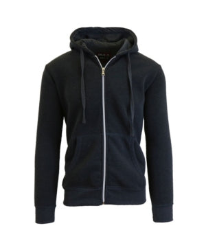 Galaxy by Harvic Men's Full Zip Fleece Hooded Sweatshirt XL Black