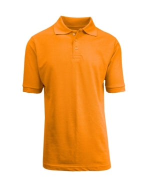 GALAXY BY HARVIC Men's Short Sleeve Pique Polo Shirt Orange Medium