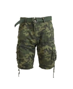 Galaxy By Harvic Mens Belted Cargo Shorts Woodland Camo 32"
