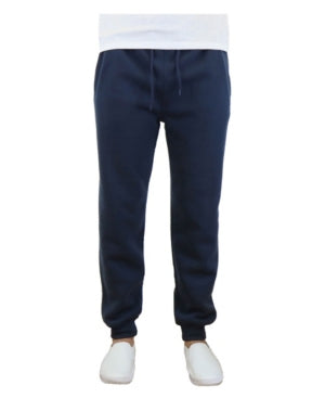 Galaxy by Harvic Men's Slim Fit Jogger Pants Sweatpants Navy Blue Large