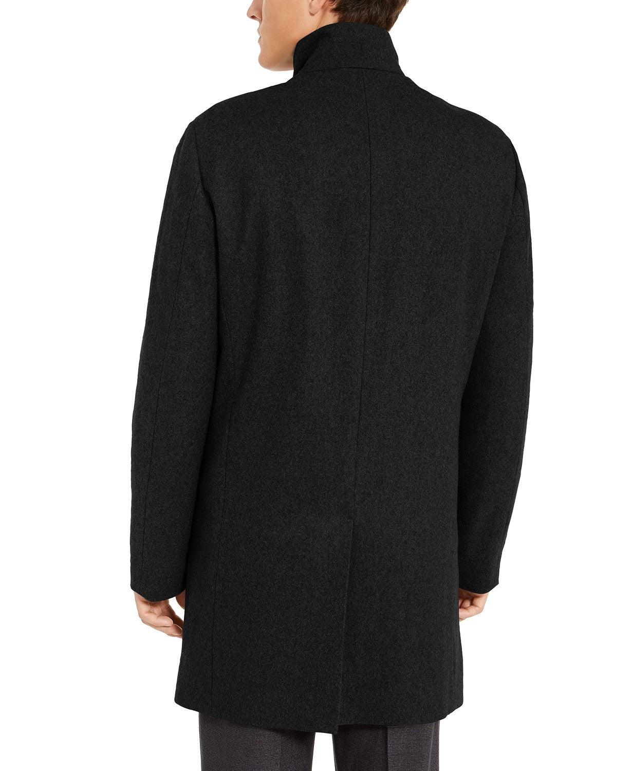 Calvin Klein Mens Slim fit Overcoat Coat 36 R Black Solid