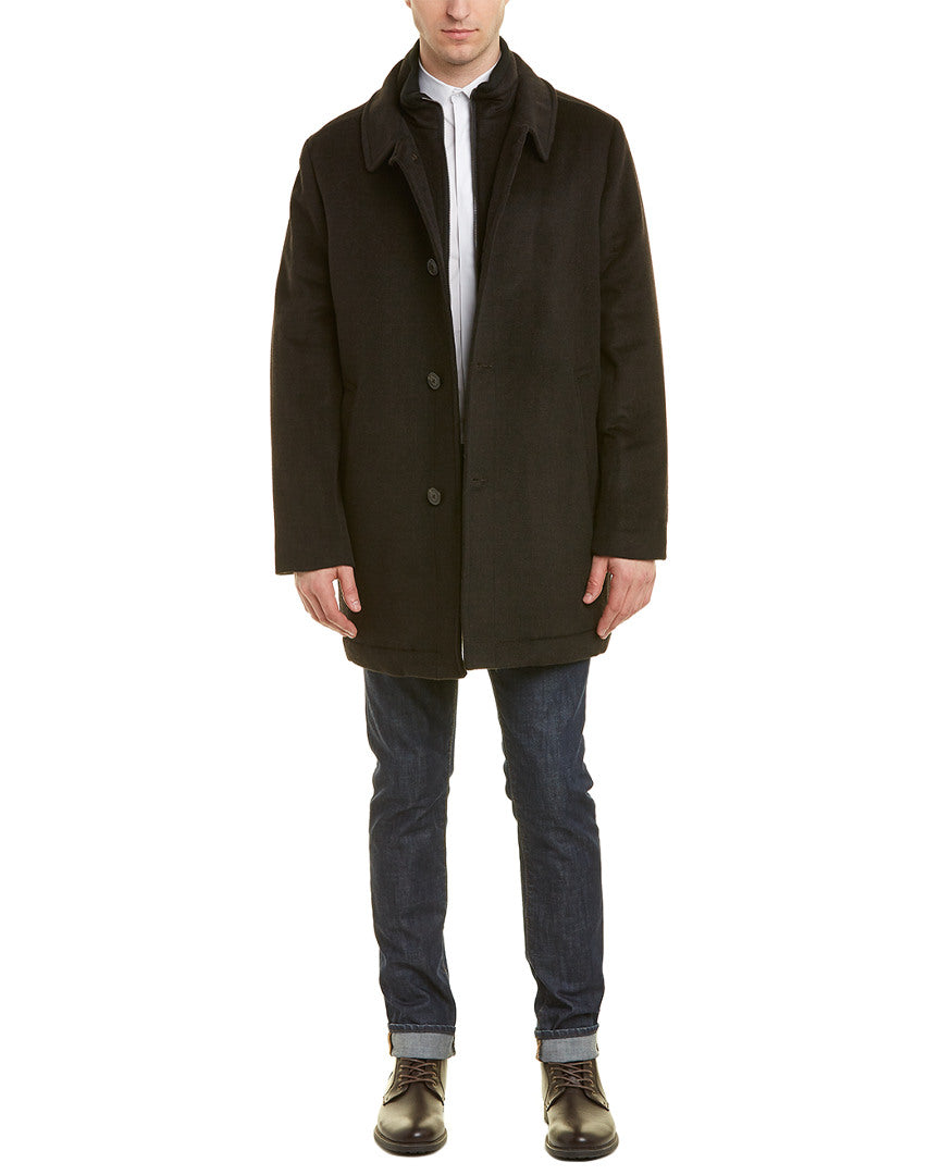Hart Schaffner Marx Mens Macbeth Wool-Blend Coat Brown Medium