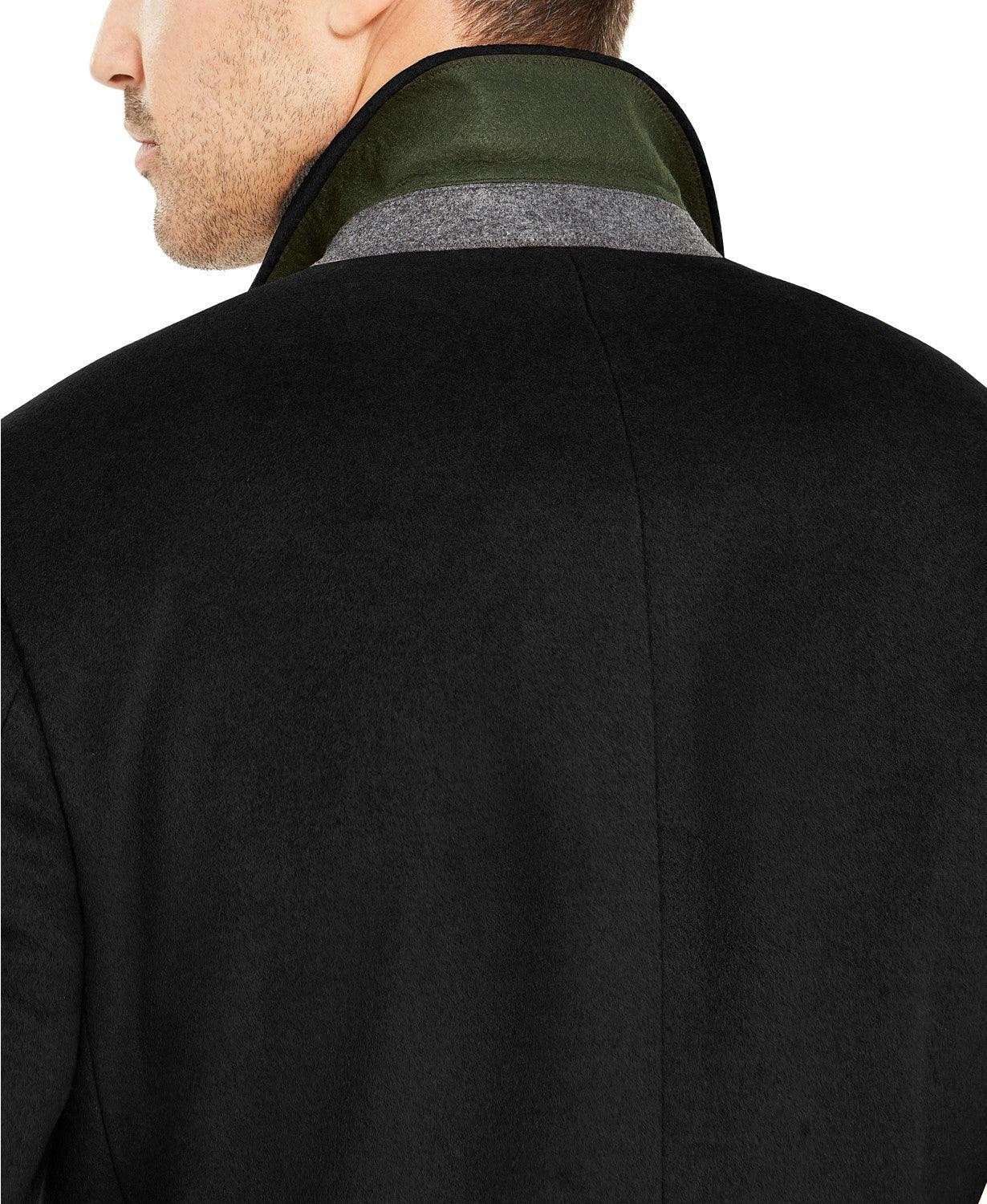 Lauren Ralph Lauren Men's Columbia Classic-Fit Overcoat Coat 40L Black Topcoat