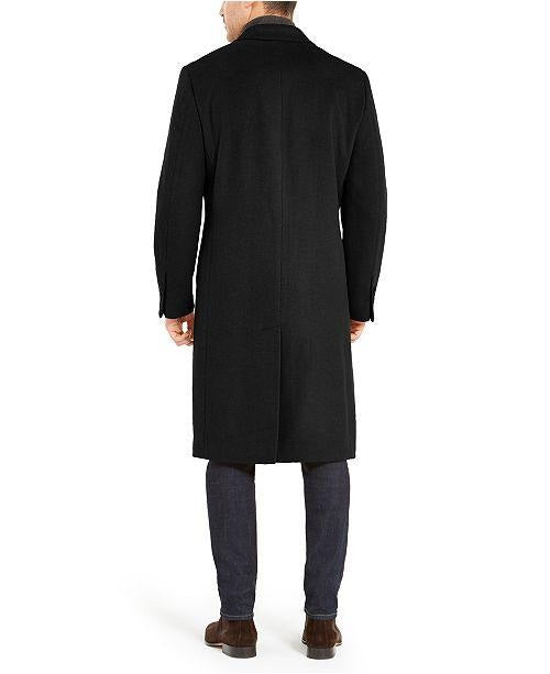Lauren Ralph Lauren Men's Columbia Classic-Fit Overcoat Coat 40L Black Topcoat