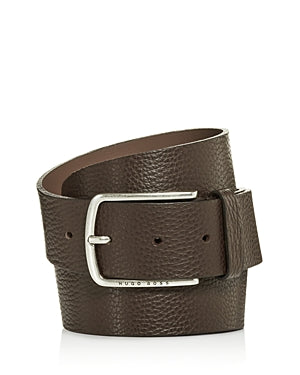 Boss Hugo Boss Men's Sander Pebbled Leather Belt Size 40 Brown