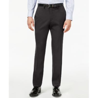 Kenneth Cole Mens Slim fit Dress Pants 36 / 30 Dark Grey Solid Stretch