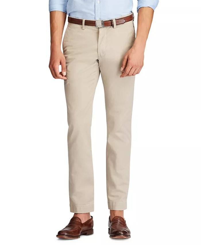 POLO RALPH LAUREN Men's Slim-Fit Stretch Chino Pants 42 x 30 Khaki Tan