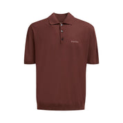Marni Mens  fit Short Sleeve Polo Shirt XL Raisin Brown Solid