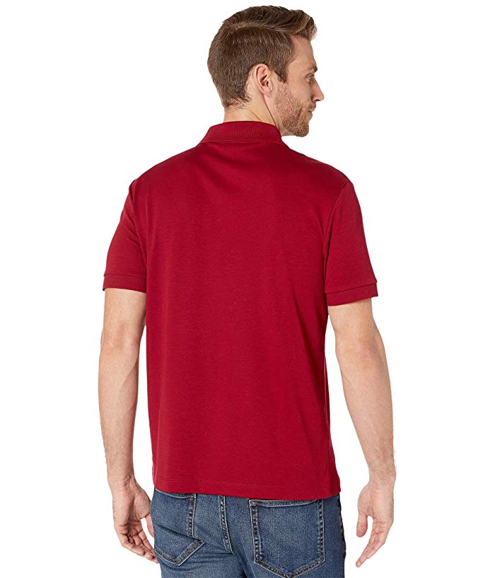 Lacoste Mens Regular Fit Short Sleeve Polo Shirt Pima Bordeaux Red Medium