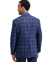 Michael Kors Mens Classic fit Sport Coat Blazer 52 R Blue Plaid