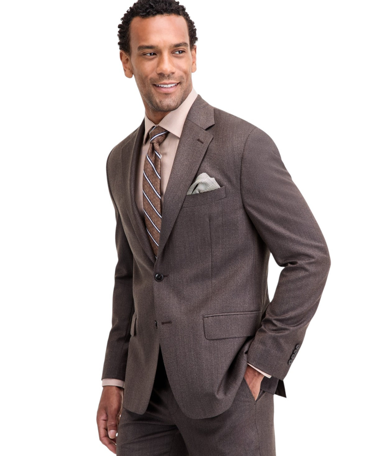 Michael Kors Mens Classic fit Wool Suit Jacket Blazer 44 L Brown Solid