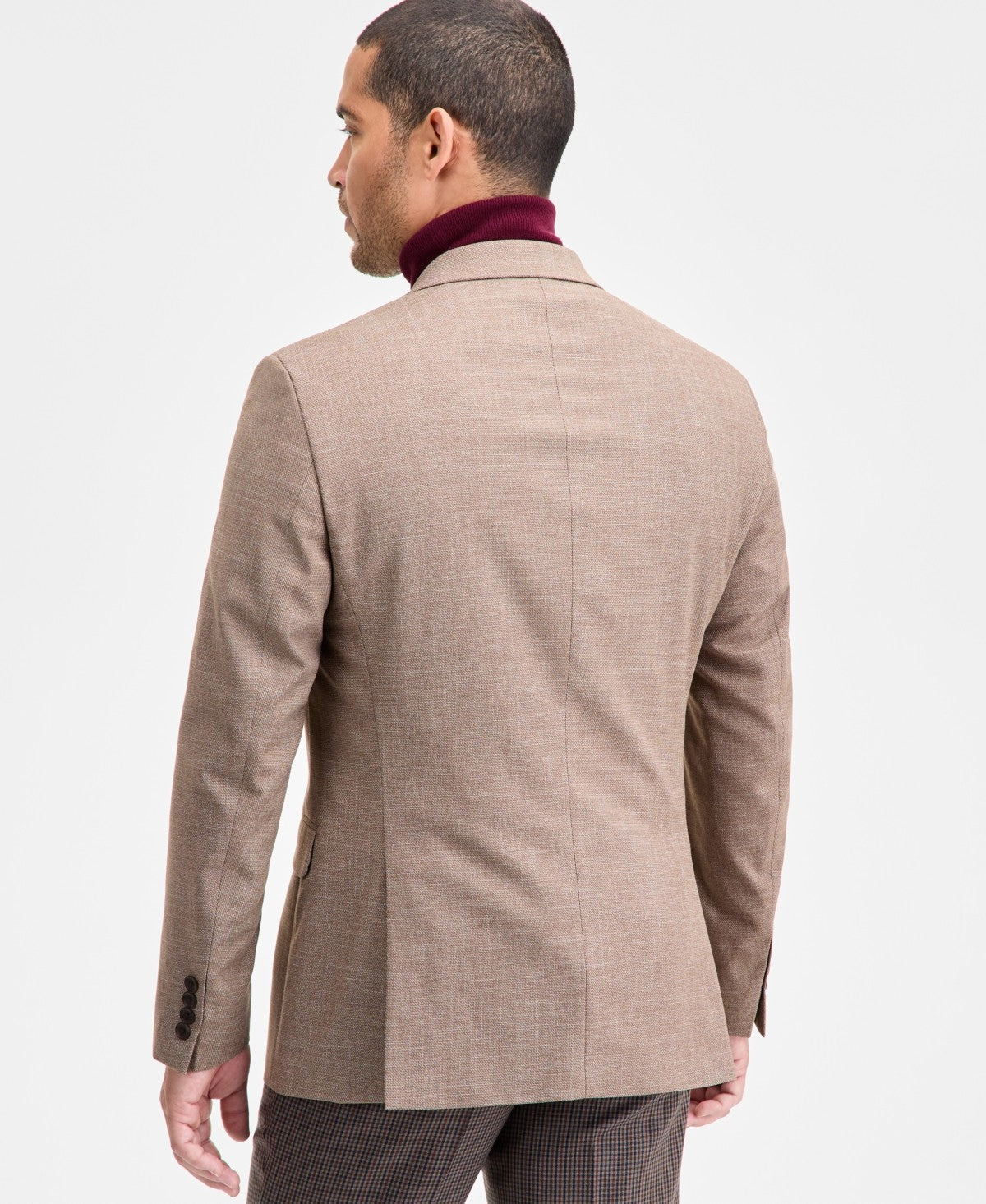 Kenneth Cole Mens Slim fit Sport Coat Blazer 36 R Tan Light Brown Solid