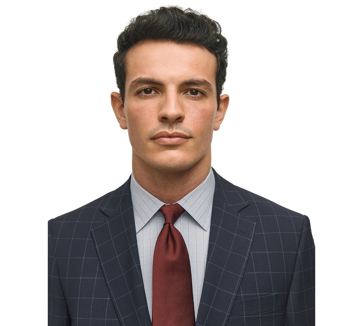 Brooks Brothers Mens  Wool Suit Jacket Blazer 42 R Navy Blue Plaid Windowpane